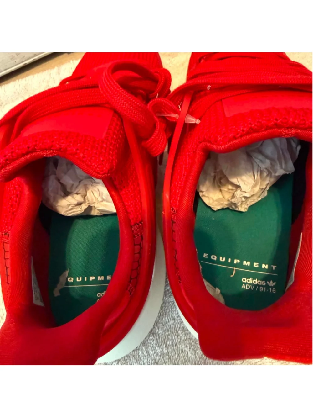 Men's Adidas EQT ADV Sneakers Red and White Size 9